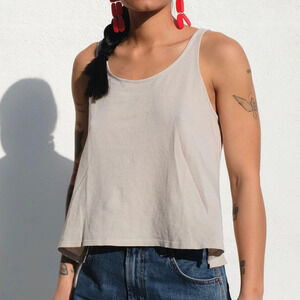 Jungmaven Trinity Tank Top Shirt Canvas Size Small 30 Hemp 70 Cotton EUC Taupe